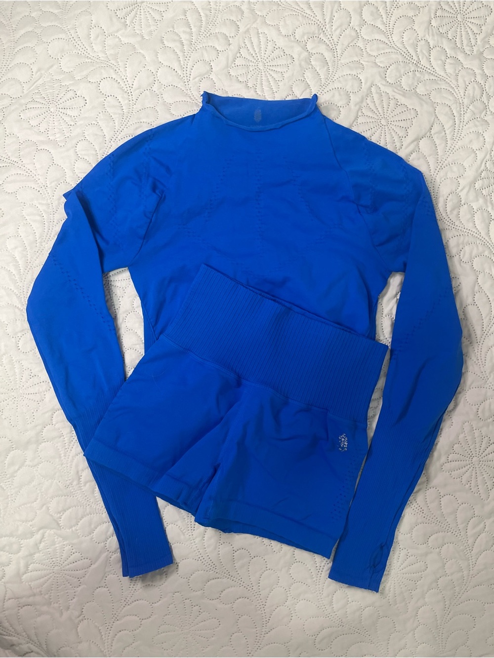 Free People Movement Good Karma Set High-Neck Layer Long Sleeve And Biker Shorts